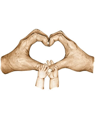 Morföräldrar till 2 barnbarn (Färg) - Poster